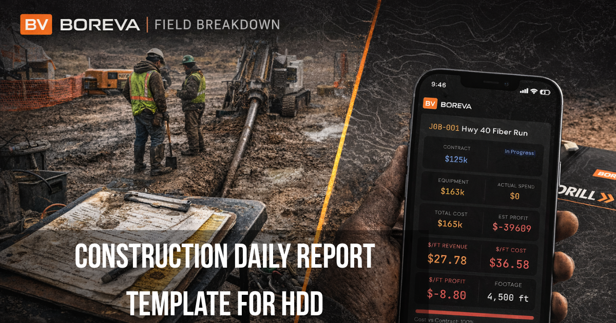 Boreva construction daily report template for directional drilling owner operator looking to grow and sustain their business