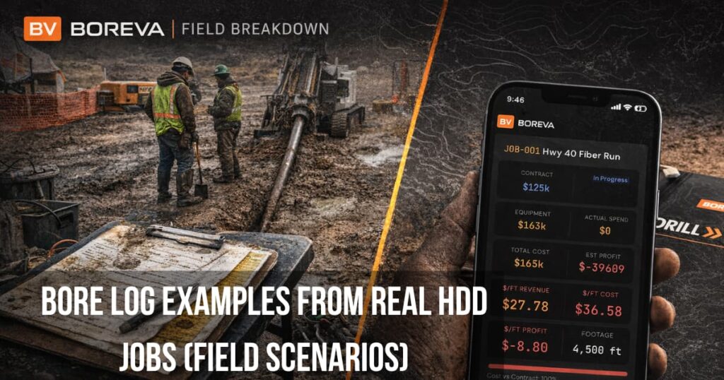 Bore Log Examples From Real Jobs (Directional Drilling Field Scenarios)