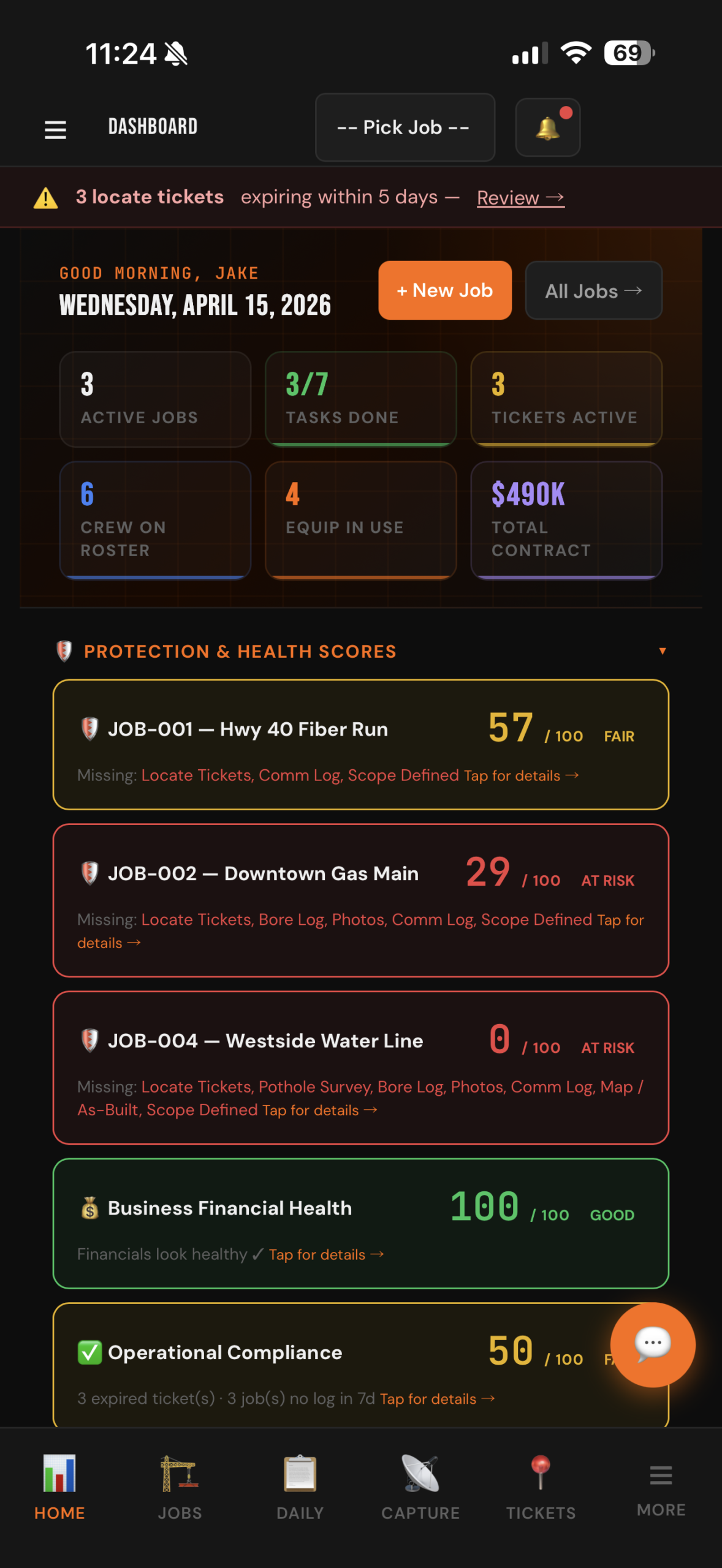 Boreva HDD logging, profit, and prevention app for crews